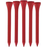 TH Golf Wooden Golf Tees 70mm | Pack of 50 &amp; 100 | Multiple Colour Options | Premium Durable Wooden Golf Tees (Red, Pack of 50)