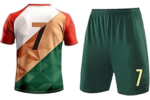 BAMBLUBY Soccer Shirt Kit Set for Kids - Featuring Football Jersey No.7, Soccer Jersey, T-Shirt for Youth Players