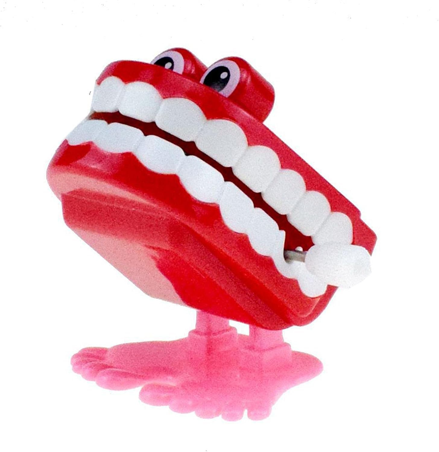 LNYMZD Red Wind Up Walking Babbling Chattering Teeth Bucket Lovely Attention Auti-sm Wind Up Teeth Lovely Novelty and Gag