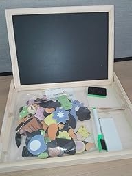 Puzzles Enfant en Bois Magn?�tique, COOLJOY Jigsaw avec Tableau Noir de Chevalet ?� Double Face 