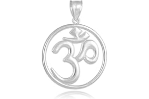 CLADDAGH GOLD Sterling Silver Openwork Hindu Meditation Yoga Charm (Aum) Om Pendant