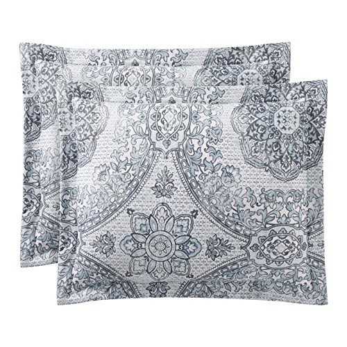 Boho Living 5Piece Reversible Comforter Set, Queen, Piccadilly Blue
