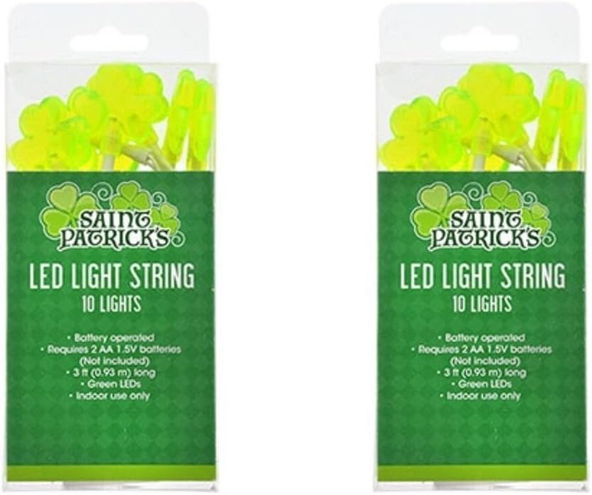 Amazon Com St Patrick S Day Lights Green String Lights 2 Pack St Patricks Day Decorations Saint Patty Day Accessories Shamrock Led Lights Garden Outdoor