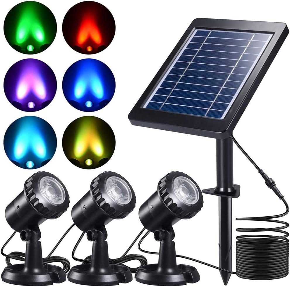 PChero Outdoor Solar Pond Light, Solar Powered Waterproof LED RGB