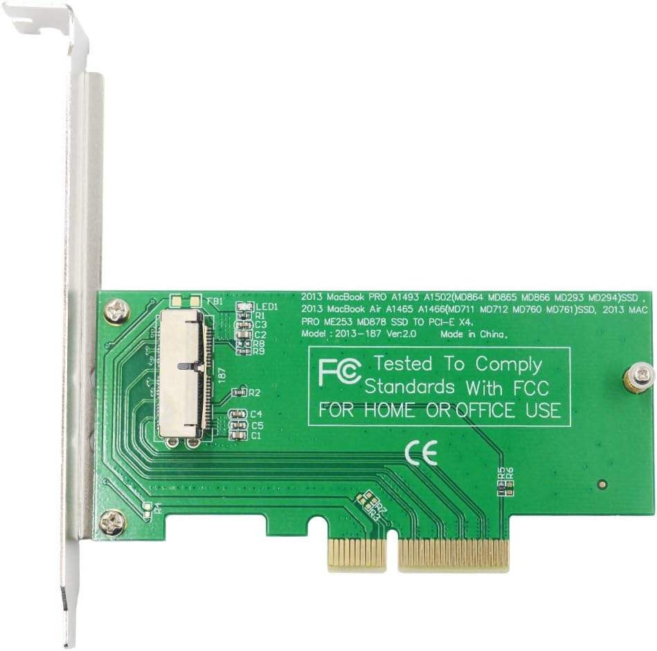 PCIe SSD Adapter Card for 2013 2014 2015 2016 2017 MacBook Air Pro Retina, Hard Drive Controller Converter to Desktop PCI Express X4, Support Model A1465 A1466 A1398 A1502