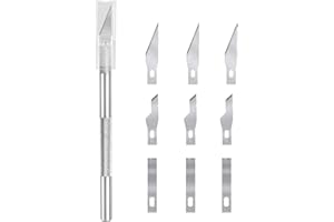 AIPKER Craft Knife, Premium Craft Hobby Utility Knife Set, Craft knife blades, Craft Knife Hobby Knife, 1 Pieces Craft Knife Hobby Knife with 10 Pieces Stainless Steel Blades Kit, Craft Knife for Art