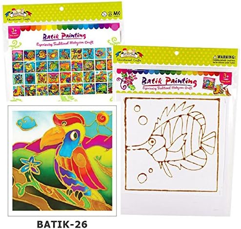 Creating your Own Batik Painting Kit Hand Printing Craft for Children, Girls and Boys with Batik-26 Hornbill Design