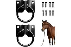 ZENSEWEN 2 Pack Cross Tie Rings for Horses - Block Tie Ring for Horse Stall/Stable, Equestrian & Livestock Barn Supplies, Hay
