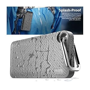 Image of iLuv Aud Mini 6 (AUDMINI6) Slim Portable Weather-Resistant Bluetooth Speaker for iPhone, iPad, and other Smart Devices (Grey Carabineer)