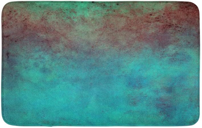 Yaoni Badematte Braun Alte Blaue Rote und Grüne Flecken Distressed