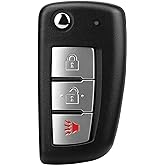 OGATOO 3-Button Keyless Entry Remote Control Replacement CWTWB1G767 for Nissan Rogue 2014-2020, Black Plastic Key Fob Uncut Flip Fits SUV