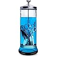 Disinfecting Jar with Removable Basket, 35 Oz Manicure Disinfectant Jar for Nail, Glass Salon Disinfecting Jar Container for Nail Tools and Barber Supplies