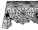 NKIPORU 54 x 72 Inch Halloween Spider Web Tablecloth Decoration Cobweb Lace Tablecloth Festive Party Supplies for Halloween Parties, Décor, Dinner & Spooky Meals, Black