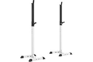 Soozier Power Squat Stand, Adjustable Power Rack with 12 Height Levels, 330lbs Strength Training Workout Equipment with Dual 