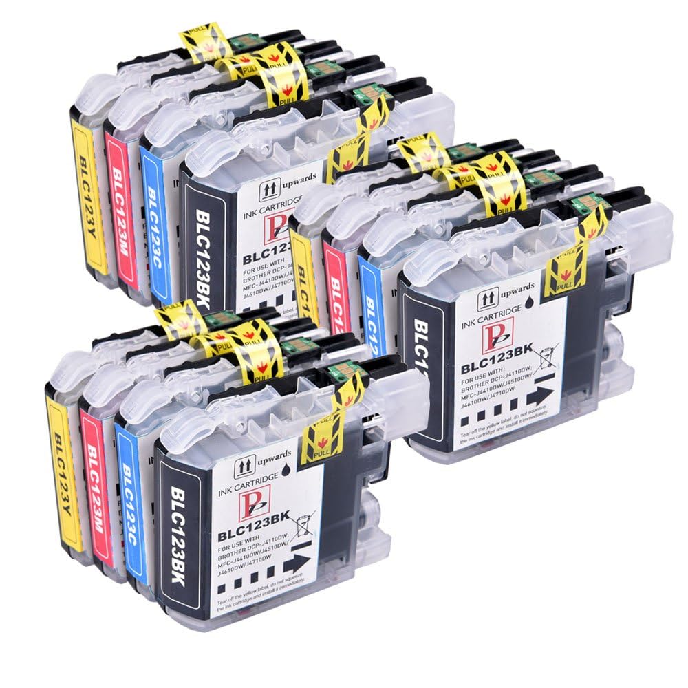 PerfectPrint Compatible Ink Cartridge Replacement for Brother DCP-J132W DCP-J152W DCP-J552DW LC-123 (Black/Cyan/Magenta/Yellow, 12-Pack)