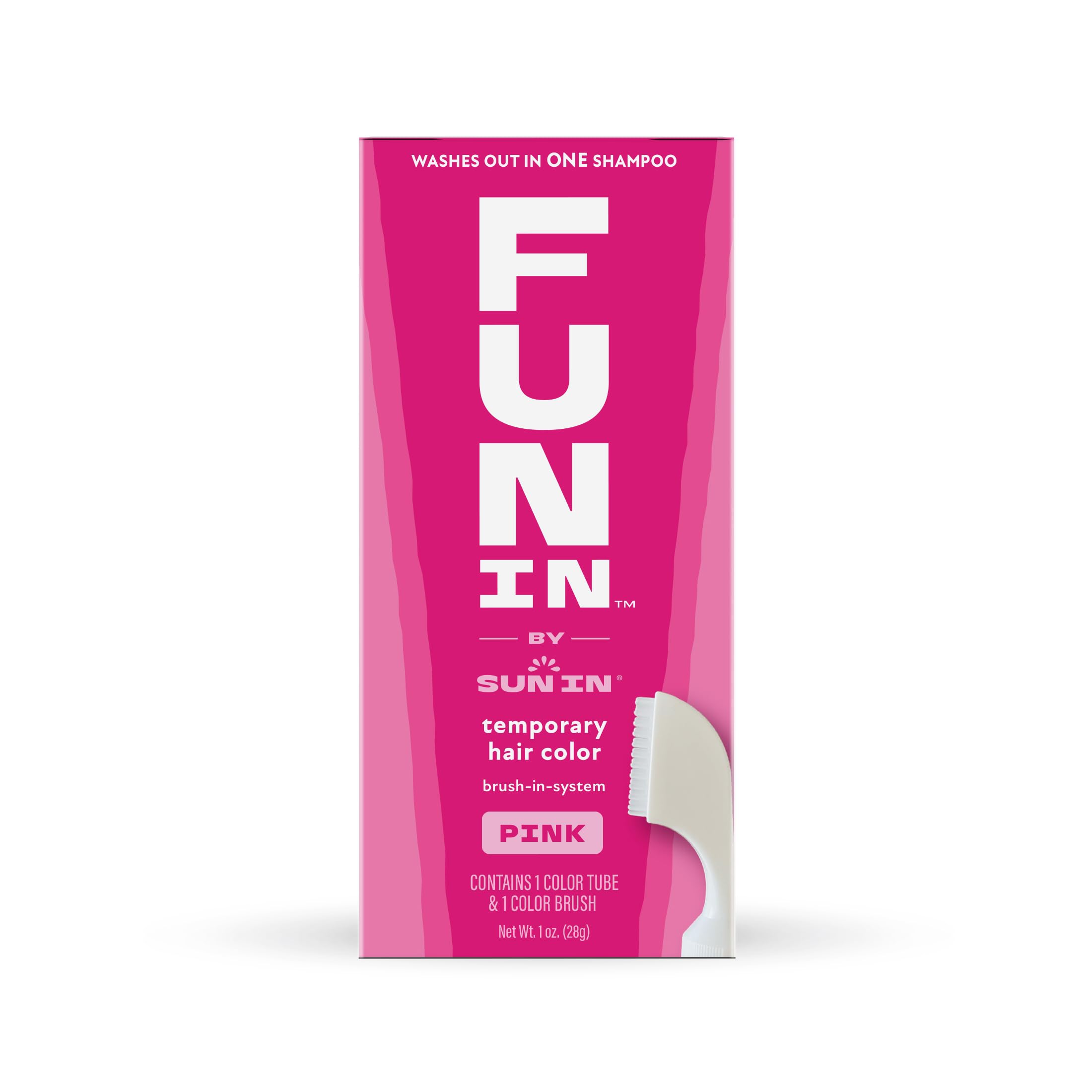 Photo 1 of Fun In by Sun In Temporary Hair Color with Easy Brush Applicator for Kids, Teens & Adults - Washable One day color for Festivals, Events & Parties - All Hair Types