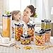 Senbowe [7-Piece] Air-Tight Food Storage Container Set with Durable Plastic,BPA Free,Clear Containers,Stackable Design, for Organizing Kitchen Space - Upgrade Black Lids (3.8×3.8”)