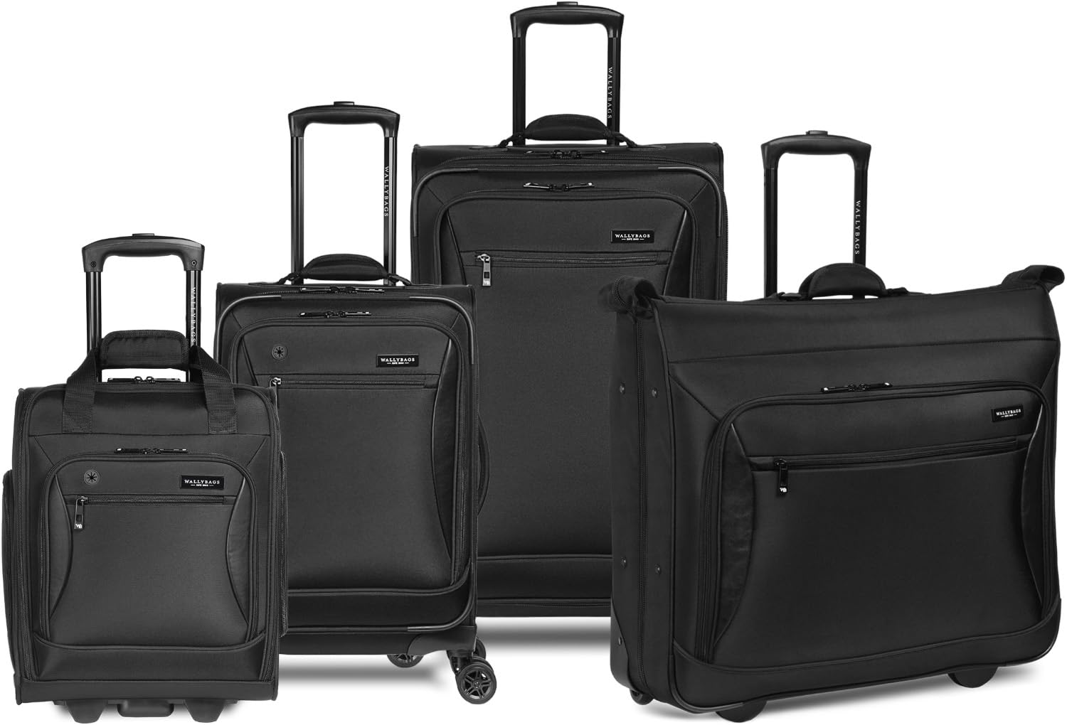 WallyBags Solutions Garment Bag, Multiple Hangers and Made for Men and Women, Black, 45-Inch Rolling