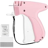 Stitch Gun for Clothes Quick Clothing Fixer & Tagging Gun with 6 Needles & 1000 Black+1000 White Fasteners, Handheld Sewing Tool for Instant Repairs, Quilting, Retail Price Tags No Thread Needed Pink
