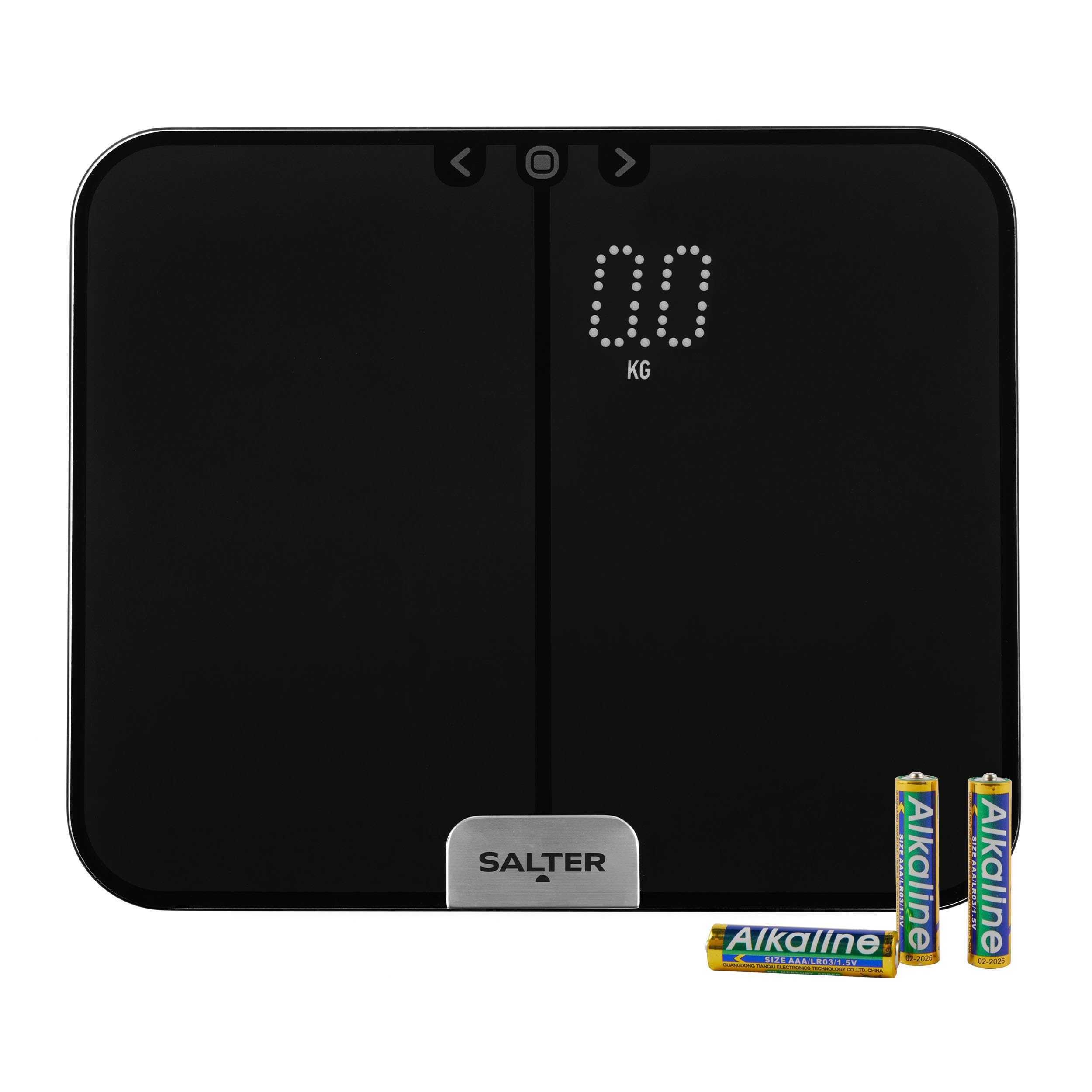 Salter 9164 BK3R Phantom Analyser Bathroom Scales – Digital Body Weighing Scale For Body Weight/Fat/Water, Muscle/Bone Mass, BMI & BMR, 10 User Memory, Glass Platform, Athlete Mode, LED Display, Black