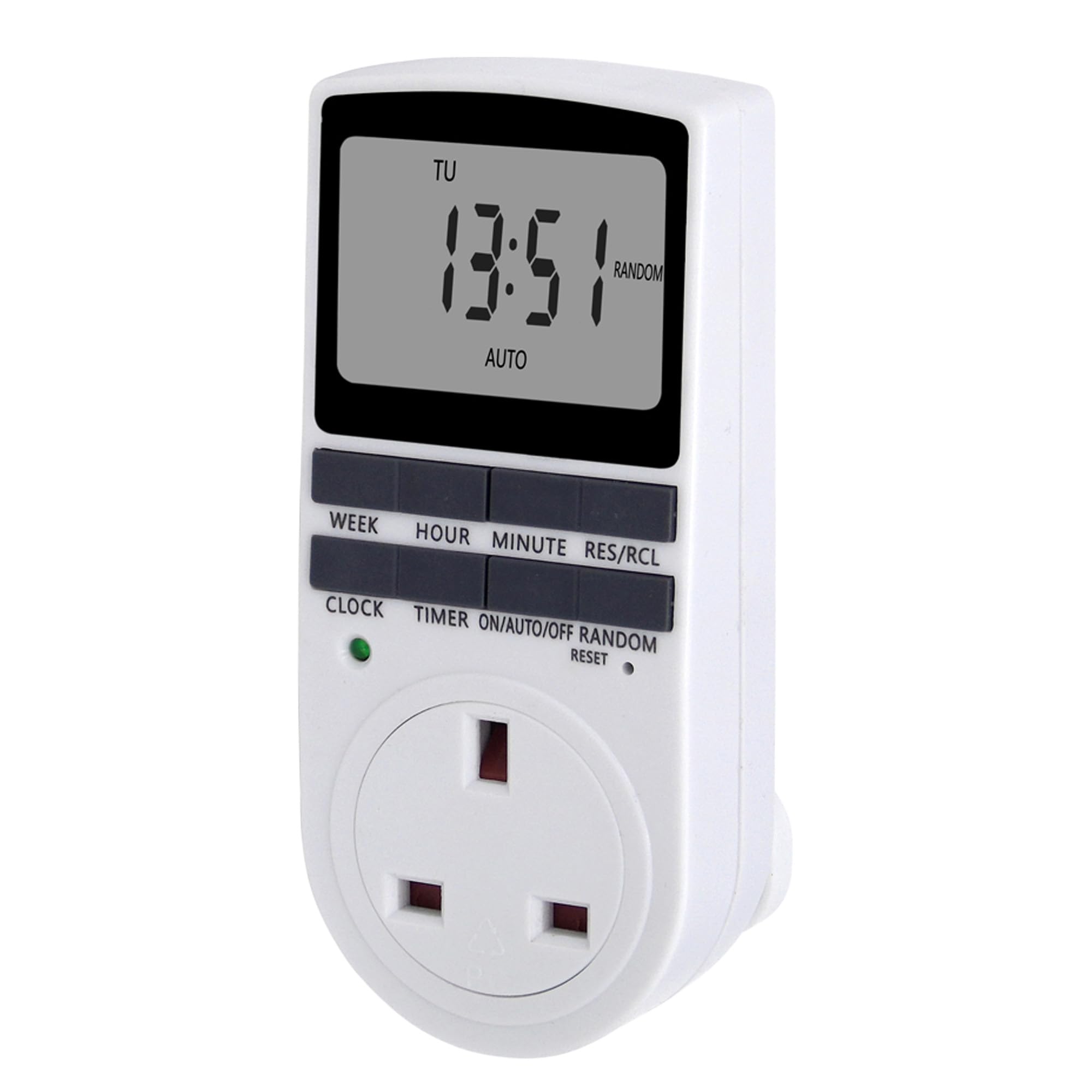 Netagon Home Electric Digital Security Timer Plug in Socket Programmable Switch Timer with with 10 ON-OFF Programs, 12/24 Hour Setting & Auto Recharge (Pack of 1)