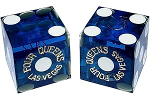 Cyber-Deals Wide Selection of 19mm Craps Dice - Authentic Las Vegas Casino Table-Played (Four Queens (Blue Polished))