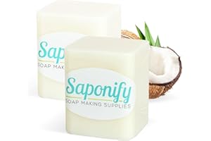 SAPONIFY SOAP MAKING SUPPLIES Saponify - 2Lb Coconut Milk Melt and Pour Soap Base, Skin-Moisturizing Natural Coconut Soap Base, Easy to Use Glycerin Soap Base for Soap Making