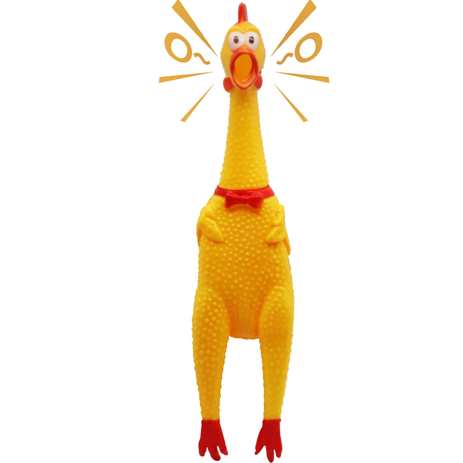 Photo 1 of Novelty Place Squawking Chicken Dog Toys - Large 16” - Yellow Rubber Squeeze Squeaky and Screaming Chicken for Pets or Kids