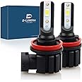 D-Lumina H11/H8/H16 LED Fog Light Bulbs, 8000 Lumens 40W 6000K Xenon White 300% Brightness, Super Bright LED Fog Light DRL Bulbs Replacement For Car Trucks, Pack of 2