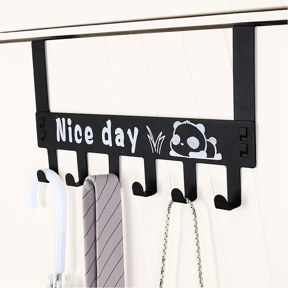 Loofeng Door Hanger Hook, Over The Door 6 Hooks for Bathroom Clothes Towel Hanging