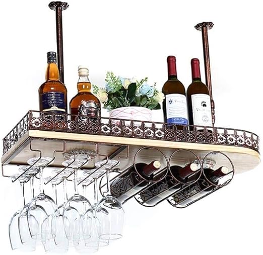 Vino Titular De Techo Suspendido Vino Montado En Madera Maciza De