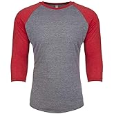 Tri-Blend 3/4-Sleeve Raglan (6051) Vintage Red/Premium Heather, L