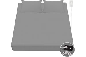 VigorVortex Grounding Fitted Sheets King Grounding Sheets 10% Silver Improve Sleep with Grounding Cord 78x80x13in Gray