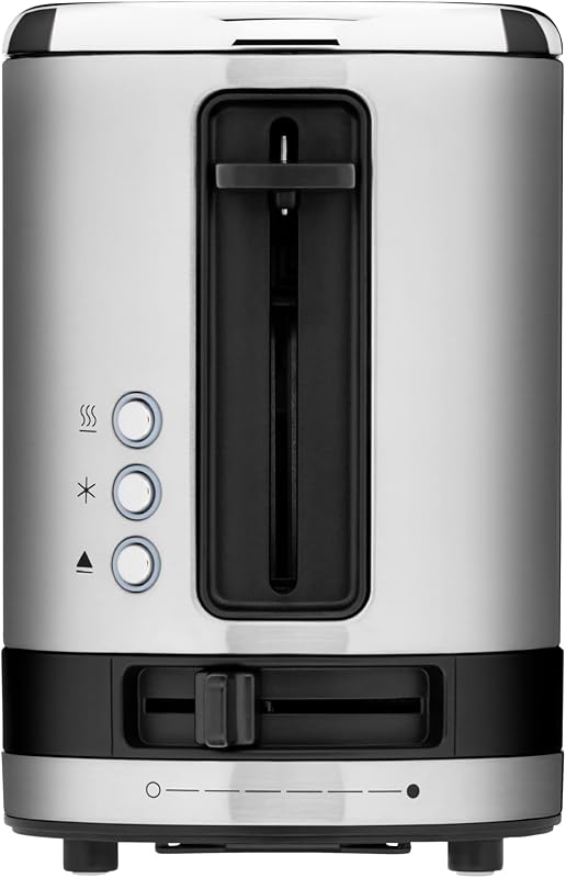 Küchenminis 1-Scheiben Toaster Langschlitz XXl-Toast, Mini Toaster mit Brötchenaufsatz 7 Bräunungsstufen Überhitzungsschutz 600W Edelstahl matt