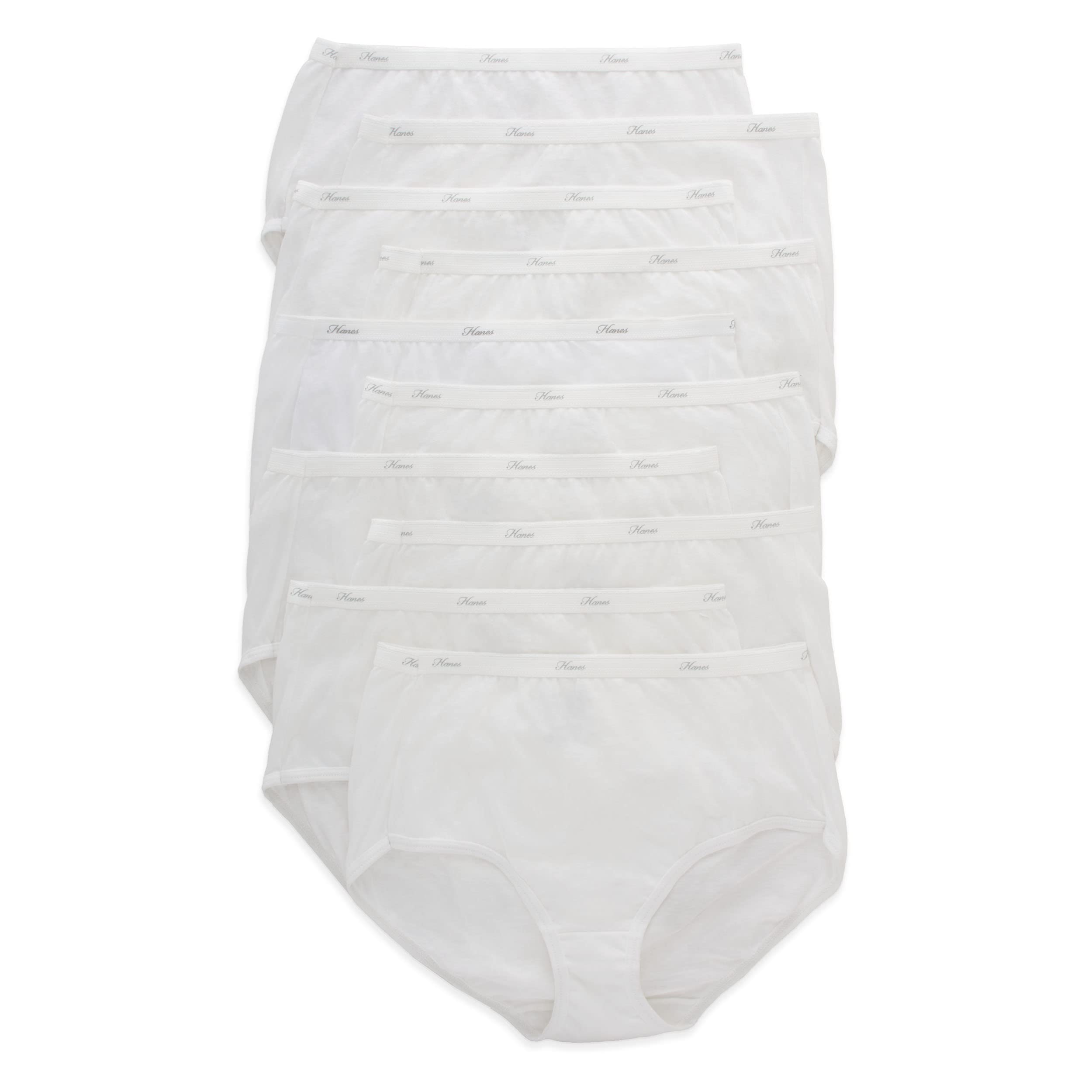 Photo 1 of Hanes womens Cotton briefs underwear, 10 Pack - Brief White, 6 US