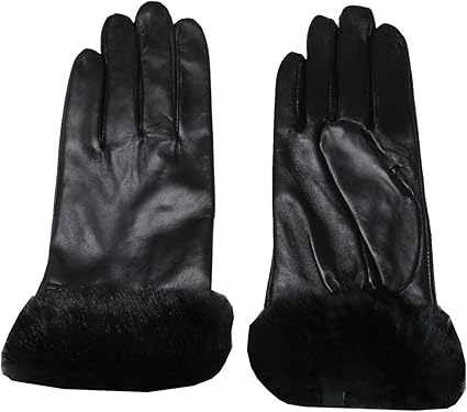 ralph lauren black leather gloves