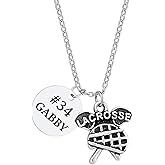 Personalized Stick Charm Necklace with Engraved Round Pendant – Custom Lacrosse Jewelry with Adjustable Chain – Gift for Players, Coaches, Teams, End of Season, Birthday, Christmas, or Just Because