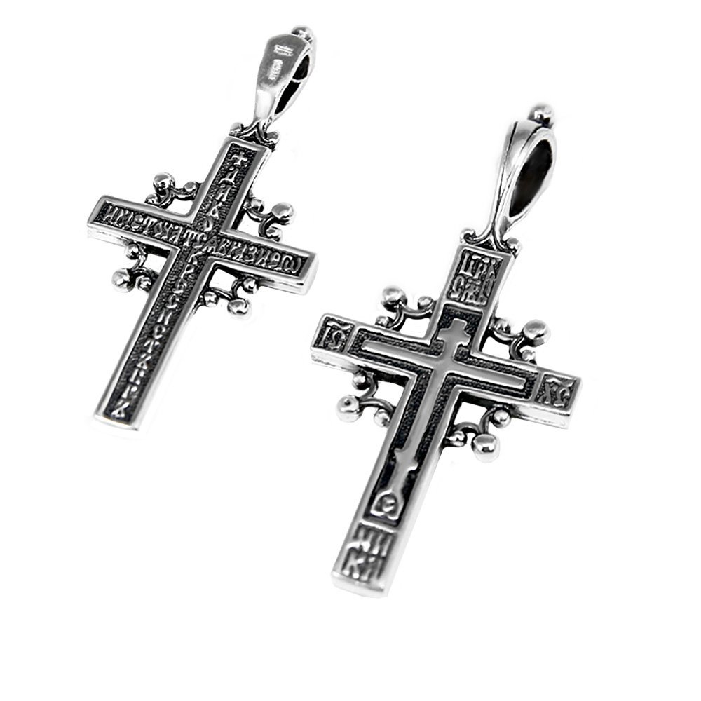 NKlaus Pendant Jesus Cross 925 Silver Orthodox Pendant Faith Symbol K57