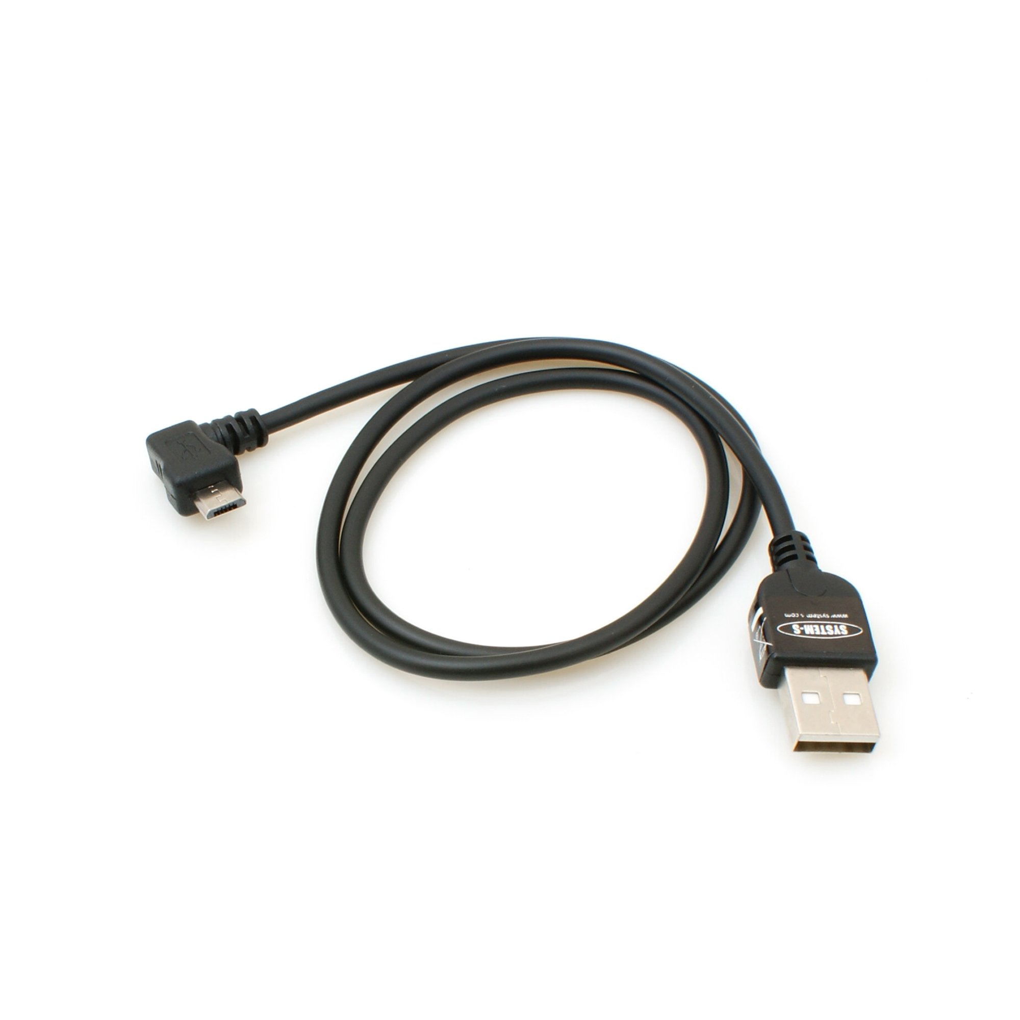 System-S Micro USB 2.0 Cable Angled 90 Degree Angled Connector (Left/Male) Adapter Data Cable and Charging Cable 50 cm