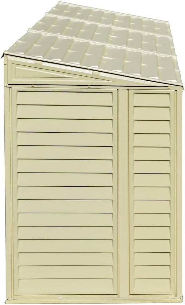 Duramax SideMate 4 x 8 (2.95 m2) Plastic Garden Shed with Metal Foundation Kit, Reversible Door, Strong Metal Roof Structure - Image 5