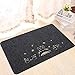 Homecube 16 by 24-Inch Fabric Door Mat Entrance Mat for Home Clean Absorbent Antiskid Cute Cartoon Totoro Design Kitchen Bath Mats (Black)