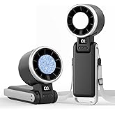 TriPole Portable Handheld Turbo Fan with Ice Cooling, 5 Speed Battery Rechargeable Foldable 3 in 1 Mini Fan, Neck & Desk Fan, Quiet Personal Fans for Outdoor, Travel, Camping, Hiking, Working