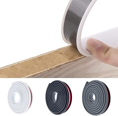 ESUFEIR 2m White U Shape TPE Rubber Edge Banding Self-Adhesive Furniture Trim