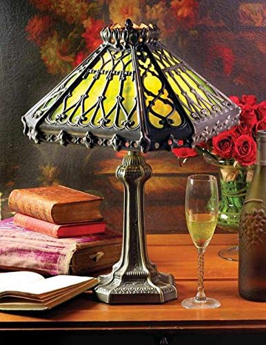 Table Lamp Gothic Greenhouse with Mossy Hues of Green and Gold, Perfect in giving Enchanted Glow to your Home