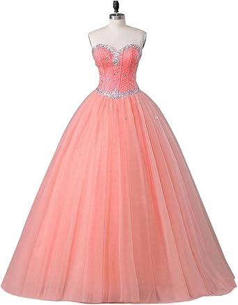 coral pink quinceanera dresses