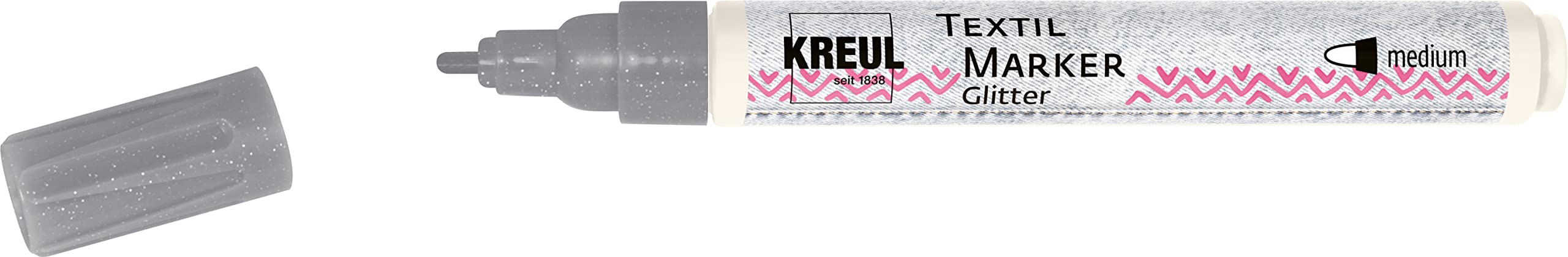 Kreul JAVANA TEXTIL Texi Mäx Fabric Paint Pen Glitter Silver