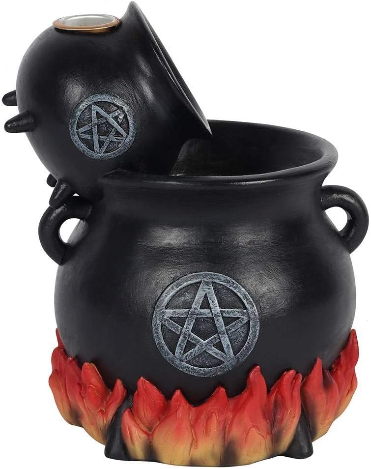 Spirit of Equinox Cauldrons With Flames Bac k Flow Incense Cone Burner, Black - Image 5