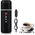 Car Kettle,Portable Electric Travel Kettle,12V/24V Car Coffee Warmer,420ML Hot Water Boiler,Small Hot Water Heater, Mini Hot Water Boiler with Built-in Magnetic Induction Stirring for Tea Coffee Milk