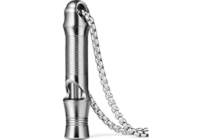 TISUR Titanium Emergency Whistle,EDC Safety Whistles Necklace Loud up to 120db,Survival Whistles for Survival,Hiking,Camping,Pets Training