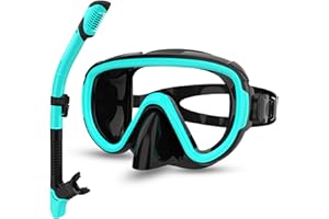 Bairuifu 2024 Version Professional Snorkeling Gear for Adults, Dry Snorkel Set, Anti-Fog/Panoramic View/Anti-Leak Tempered Glass Scuba Diving Mask, Professional Snorkel Mask